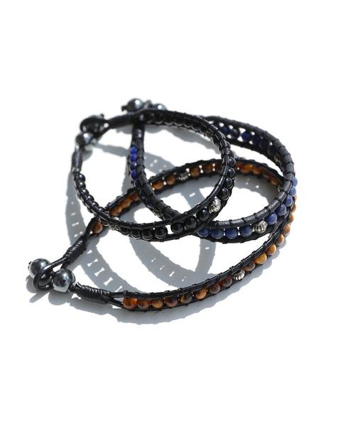 minsobi（ミンソビ）の「ビーズブレスレット（ブレスレット・メンズ・ブラック/ネイビー/ブラウン・FREE）」の4枚目の写真