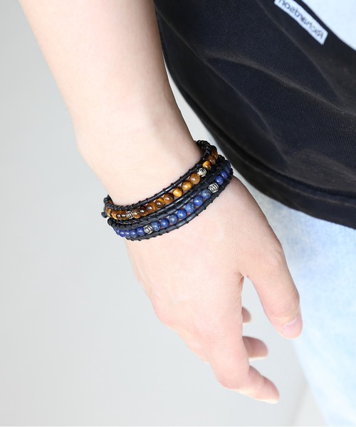 minsobi（ミンソビ）の「ビーズブレスレット（ブレスレット・メンズ・ブラック/ネイビー/ブラウン・FREE）」の8枚目の写真