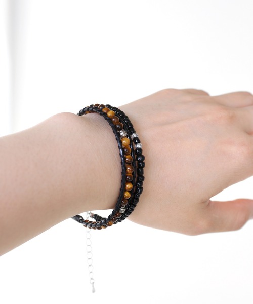 minsobi（ミンソビ）の「ビーズブレスレット（ブレスレット・メンズ・ブラック/ネイビー/ブラウン・FREE）」の9枚目の写真