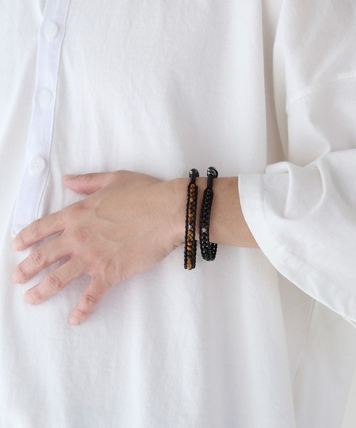 minsobi（ミンソビ）の「ビーズブレスレット（ブレスレット・メンズ・ブラック/ネイビー/ブラウン・FREE）」の12枚目の写真
