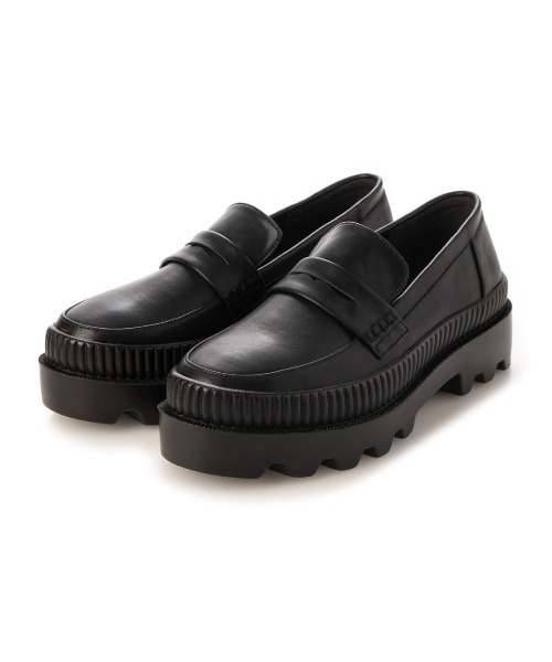 EVOL（イーボル）の「【EVOL】2段ソール厚底コインローファー IT9863（ローファー・レディース・ブラック/アイボリー/ブラック系その他・LL/S/M/L）」の4枚目の写真