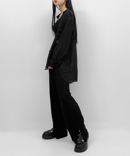 LVEU.(ラブユ.)の「Sheer 3piece setup / シアー3ピースセットアップ(シャツ/ブラウス・レディース・ブラック・FREE)」の22枚目の写真