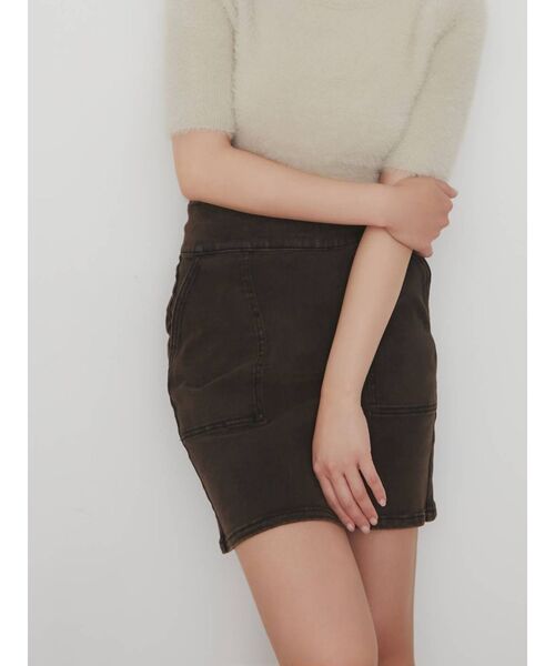 RESEXXY(リゼクシー)の「フロントポケットデニムスカート【セットアップ着用可能】(デニムスカート・レディース・インディゴブルー/パープル/ブラウン・FREE)」の1枚目の写真