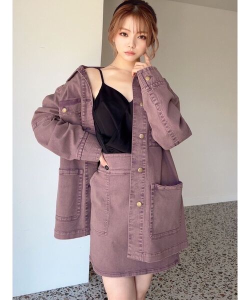 RESEXXY(リゼクシー)の「フロントポケットデニムスカート【セットアップ着用可能】(デニムスカート・レディース・インディゴブルー/パープル/ブラウン・FREE)」の4枚目の写真