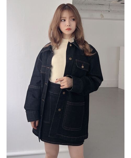 RESEXXY(リゼクシー)の「フロントポケットデニムスカート【セットアップ着用可能】(デニムスカート・レディース・インディゴブルー/パープル/ブラウン・FREE)」の12枚目の写真