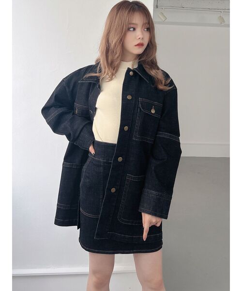 RESEXXY(リゼクシー)の「フロントポケットデニムスカート【セットアップ着用可能】(デニムスカート・レディース・インディゴブルー/パープル/ブラウン・FREE)」の13枚目の写真