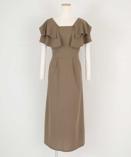 YUKARA　ユカラ　ノースリーブワンピース YURTAO】forest アイラインノースリーブワンピース〈無染/silver〉M