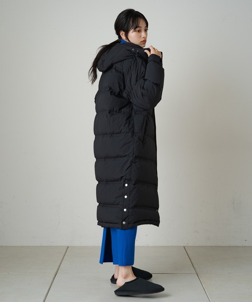 Omekashi(オメカシ)の「【earthy_】ロングハイブリットダウンコート(ダウンジャケット/コート・レディース・ブラック/オフホワイト/イエロー・S/M)」の6枚目の写真