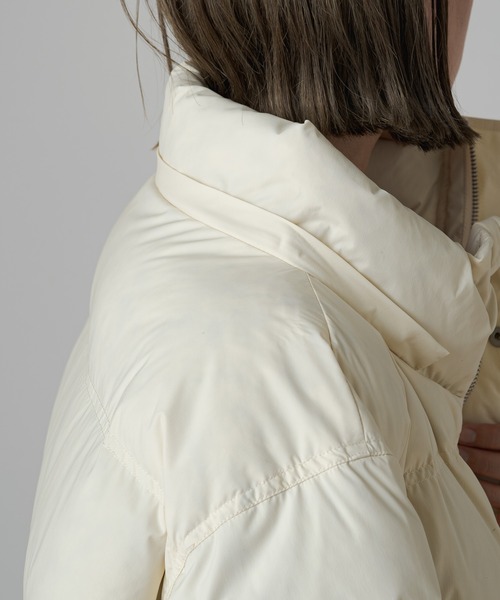 Omekashi(オメカシ)の「【earthy_】ロングハイブリットダウンコート(ダウンジャケット/コート・レディース・ブラック/オフホワイト/イエロー・S/M)」の20枚目の写真