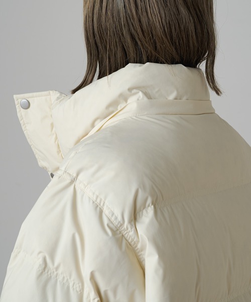 Omekashi(オメカシ)の「【earthy_】ロングハイブリットダウンコート(ダウンジャケット/コート・レディース・ブラック/オフホワイト/イエロー・S/M)」の21枚目の写真