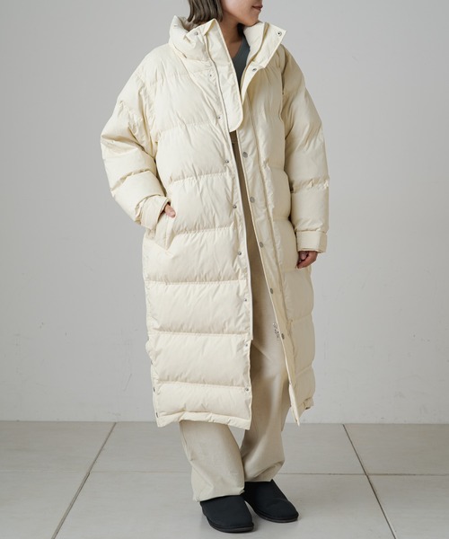 Omekashi(オメカシ)の「【earthy_】ロングハイブリットダウンコート(ダウンジャケット/コート・レディース・ブラック/オフホワイト/イエロー・S/M)」の16枚目の写真