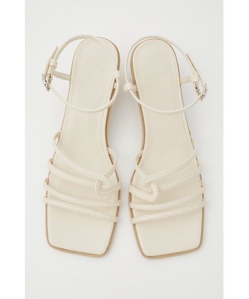 SLY(スライ)の「CROSS THIN STRAP SANDAL クロスシン ストラップ サンダル(サンダル・レディース・ブラック/アイボリー・LARGE/MEDIUM/SMALL)」の5枚目の写真