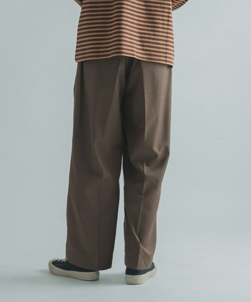 FORK&SPOON（フォークアンドスプーン）の「FORK&SPOON　2タックワイドストレートパンツ（その他パンツ・メンズ・ネイビー/ブラウン・4/5）」の19枚目の写真