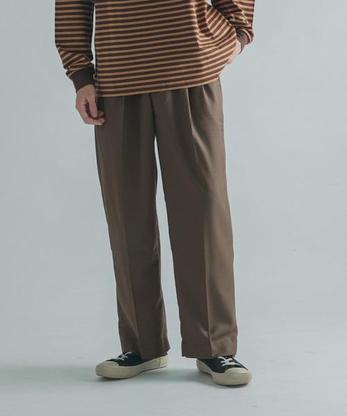 FORK&SPOON（フォークアンドスプーン）の「FORK&SPOON　2タックワイドストレートパンツ（その他パンツ・メンズ・ネイビー/ブラウン・4/5）」の17枚目の写真