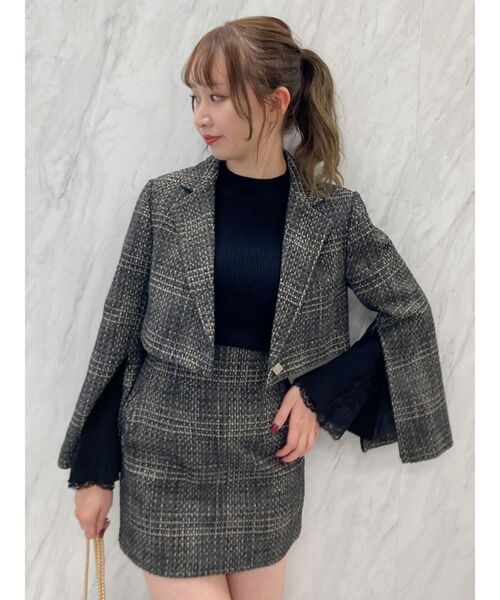 dazzlin(ダズリン)の「ヘムレースフレアニットトップス(ニット/セーター・レディース・ピンク/オフホワイト/ブラウン/ブラック・FREE)」の13枚目の写真