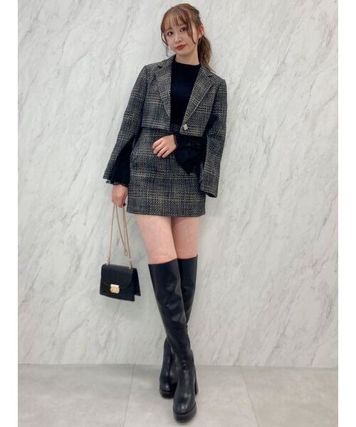 dazzlin(ダズリン)の「ヘムレースフレアニットトップス(ニット/セーター・レディース・ピンク/オフホワイト/ブラウン/ブラック・FREE)」の10枚目の写真