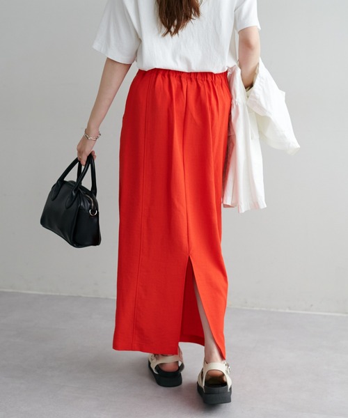 DISCOAT（ディスコート）の「テックリネン切替ナロースカート