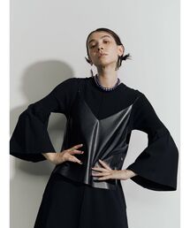 UN3D. | フェイクレザーキャミソール【セットアップ着用可能】(キャミソール)