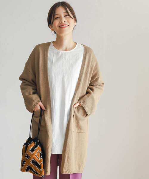 URBAN RESEARCH DOORS（アーバンリサーチドアーズ）の「コットンブレンドロングカーディガン（カーディガン/ボレロ・レディース・ブラウン系その他/ベージュ・MEDIUM）」の3枚目の写真