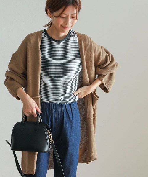 URBAN RESEARCH DOORS（アーバンリサーチドアーズ）の「コットンブレンドロングカーディガン（カーディガン/ボレロ・レディース・ブラウン系その他/ベージュ・MEDIUM）」の7枚目の写真