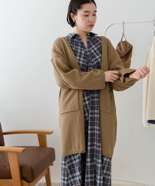 URBAN RESEARCH DOORS（アーバンリサーチドアーズ）の「コットンブレンドロングカーディガン（カーディガン/ボレロ・レディース・ブラウン系その他/ベージュ・MEDIUM）」の19枚目の写真