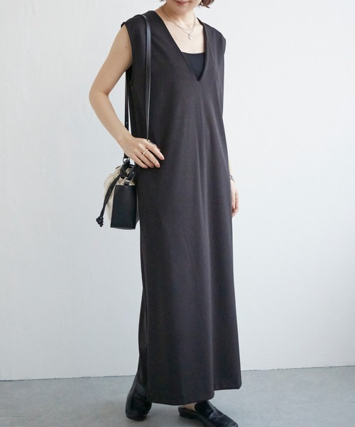 notch.（ノッチ）の「ポンチＶネックワンピース（ワンピース・レディース・ブラック/オフホワイト・TM/M）」の13枚目の写真