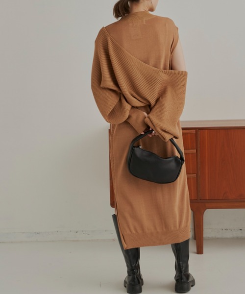 CLEARIMPRESSION （クリアインプレッション）の「【セットアップ対応】総針ニットワンピース（ワンピース・レディース・ブラック/キャメル・FREE）」の17枚目の写真