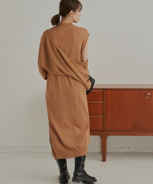 CLEARIMPRESSION （クリアインプレッション）の「【セットアップ対応】総針ニットワンピース（ワンピース・レディース・ブラック/キャメル・FREE）」の21枚目の写真
