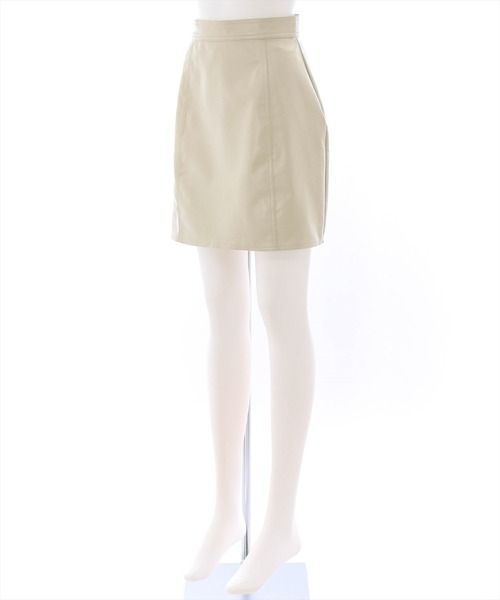 clear（クリア）の「合皮ミニスカート（スカート・レディース・ブラック/アイボリー・S/M）」の3枚目の写真