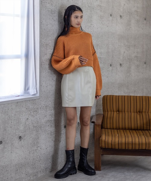 clear（クリア）の「合皮ミニスカート（スカート・レディース・ブラック/アイボリー・S/M）」の19枚目の写真