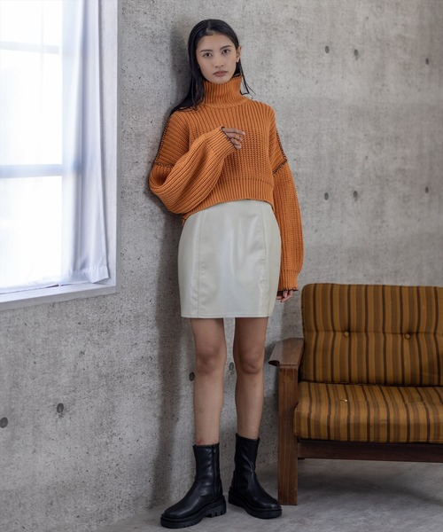 clear（クリア）の「合皮ミニスカート（スカート・レディース・ブラック/アイボリー・S/M）」の20枚目の写真