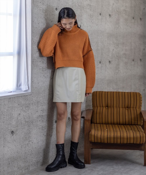 clear（クリア）の「合皮ミニスカート（スカート・レディース・ブラック/アイボリー・S/M）」の21枚目の写真