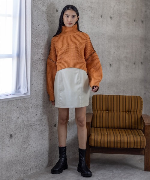 clear（クリア）の「合皮ミニスカート（スカート・レディース・ブラック/アイボリー・S/M）」の22枚目の写真