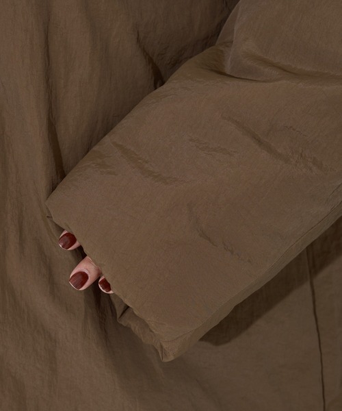 NOMINE（ノミネ）の「3WAYカラー中綿ロングコート（ダウンジャケット/コート・レディース・キャメル/グリーン/ブラック/ブラウン/アイボリー/ベージュ・フリー）」の13枚目の写真