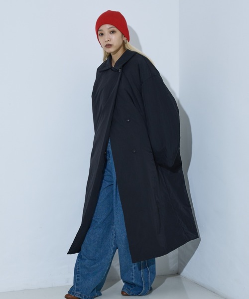 NOMINE（ノミネ）の「3WAYカラー中綿ロングコート（ダウンジャケット/コート・レディース・キャメル/グリーン/ブラック/ブラウン/アイボリー/ベージュ・フリー）」の11枚目の写真