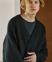 EMMA CLOTHES（エマクローズ）の「メランジウール混モヘアライク ロールアップ ルーズオーバーニットカーディガン  EMMA CLOTHES（カーディガン/ボレロ・メンズ）」