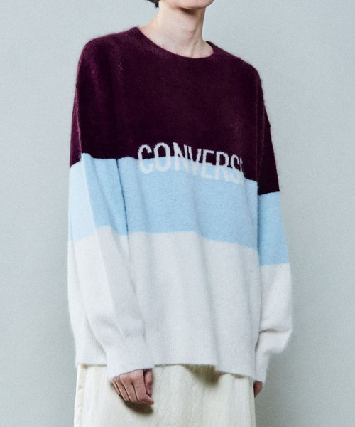 CONVERSE TOKYO(コンバーストウキョウ)の「アンゴラ混ボーダーニット(ニット/セーター・レディース・イエロー/グリーン/ボルドー/ライラック・FREE)」の8枚目の写真