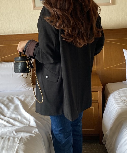 LAUIR（ラウアー）の「異素材カラージャケット（その他アウター・レディース・ブラック/ダークブラウン/ダークベージュ・MEDIUM/LARGE）」の8枚目の写真