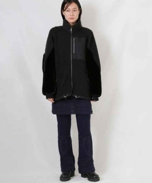 EZUMi（エズミ）の「EZUMi（エズミ）ボアニットブルゾン（ブルゾン・レディース・ブラック・FREE）」の2枚目の写真