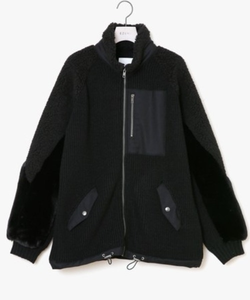 EZUMi（エズミ）の「EZUMi（エズミ）ボアニットブルゾン（ブルゾン・レディース・ブラック・FREE）」の4枚目の写真