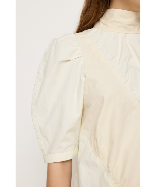 SLY(スライ)の「ASYMMETRY GATHER TIE TOPS アシンメトリー ギャザータイ トップス(シャツ/ブラウス・レディース・ホワイト/ダークグリーン・FREE)」の10枚目の写真