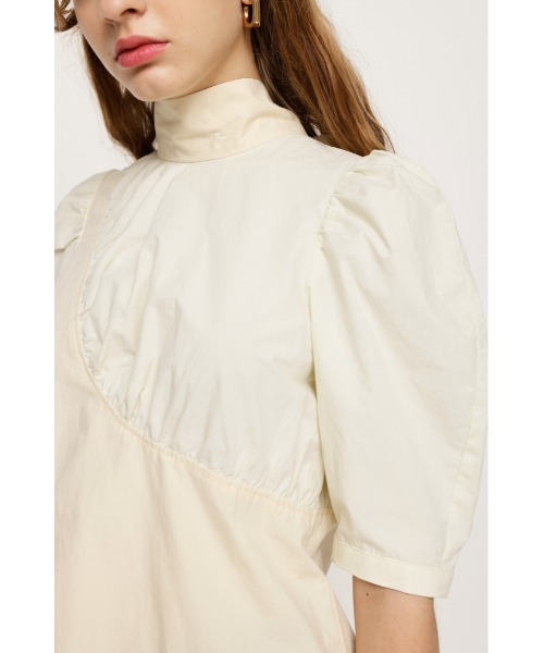 SLY(スライ)の「ASYMMETRY GATHER TIE TOPS アシンメトリー ギャザータイ トップス(シャツ/ブラウス・レディース・ホワイト/ダークグリーン・FREE)」の11枚目の写真