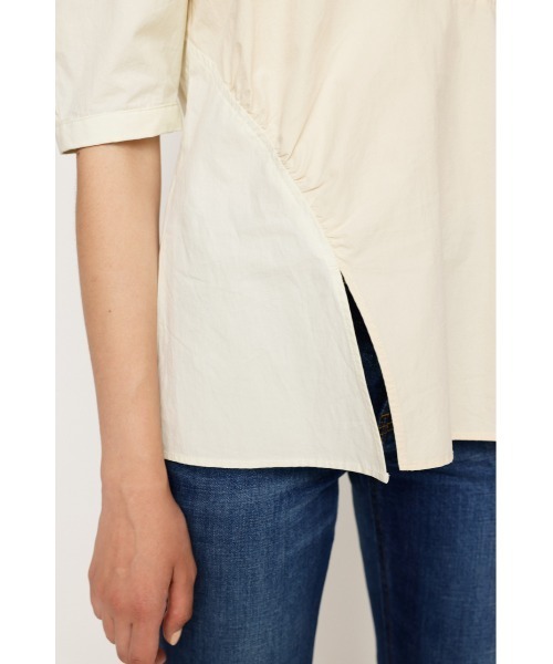 SLY(スライ)の「ASYMMETRY GATHER TIE TOPS アシンメトリー ギャザータイ トップス(シャツ/ブラウス・レディース・ホワイト/ダークグリーン・FREE)」の12枚目の写真