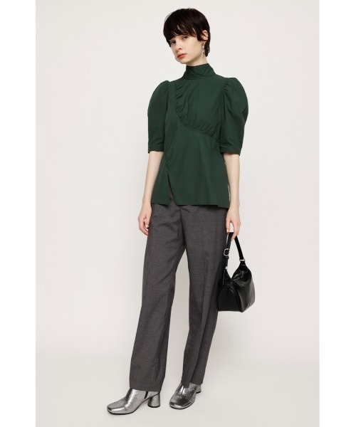 SUKALA アシンメトリーギャザートップス　スモークグリーン S SLY（スライ）の「ASYMMETRY GATHER TIE TOPS アシンメトリー