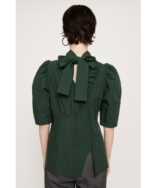 SLY(スライ)の「ASYMMETRY GATHER TIE TOPS アシンメトリー ギャザータイ トップス(シャツ/ブラウス・レディース・ホワイト/ダークグリーン・FREE)」の18枚目の写真