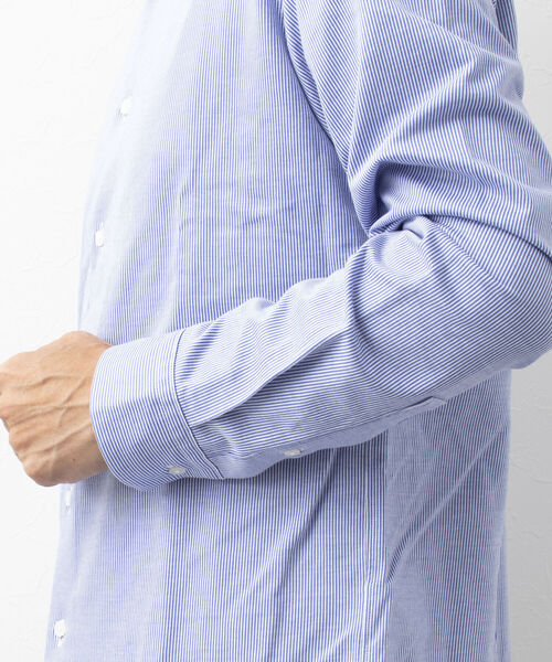 Stutostein Nolley's(シュテットシュタインノーリーズ)の「セミワイドニットストレッチシャツ(シャツ/ブラウス・メンズ・ホワイト/ブルー/ライトブルー・L/XL/S/M)」の17枚目の写真