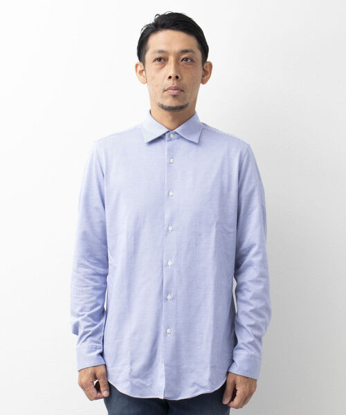 Stutostein Nolley's(シュテットシュタインノーリーズ)の「セミワイドニットストレッチシャツ(シャツ/ブラウス・メンズ・ホワイト/ブルー/ライトブルー・L/XL/S/M)」の18枚目の写真