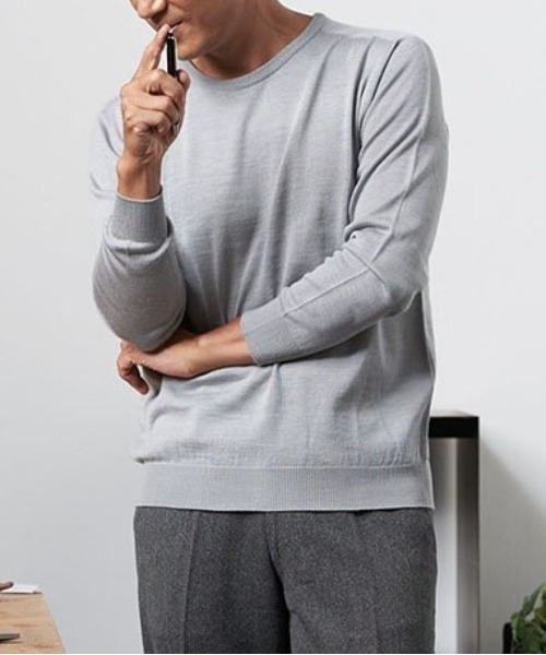 CROSSPLUS ONLINE(クロスプラスオンライン)の「【bizcos】クルーネックニットプルオーバー(ニット/セーター・メンズ・ネイビー/ブラック/グレー・L/M)」の14枚目の写真
