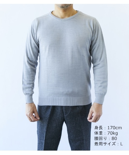 CROSSPLUS ONLINE(クロスプラスオンライン)の「【bizcos】クルーネックニットプルオーバー(ニット/セーター・メンズ・ネイビー/ブラック/グレー・L/M)」の16枚目の写真