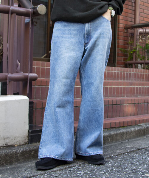 GLOSTER（グロスター）の「【GLOSTER/グロスター】フレアデニム ジーンズ ブーツカット ベルボトム フレアパンツ（デニムパンツ・メンズ・ブラック系その他2/ブラック系その他/インディゴブルー・L/M）」の3枚目の写真